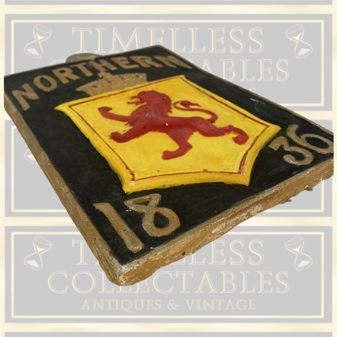 Vintage Northern Insurance Plaque In Chalk