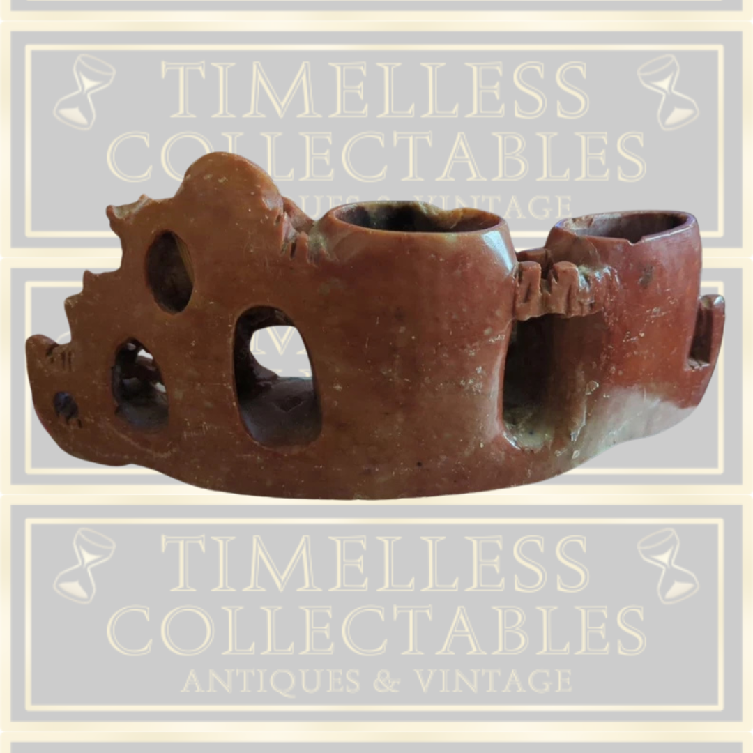 Antique Signed Chinese Soapstone Carving