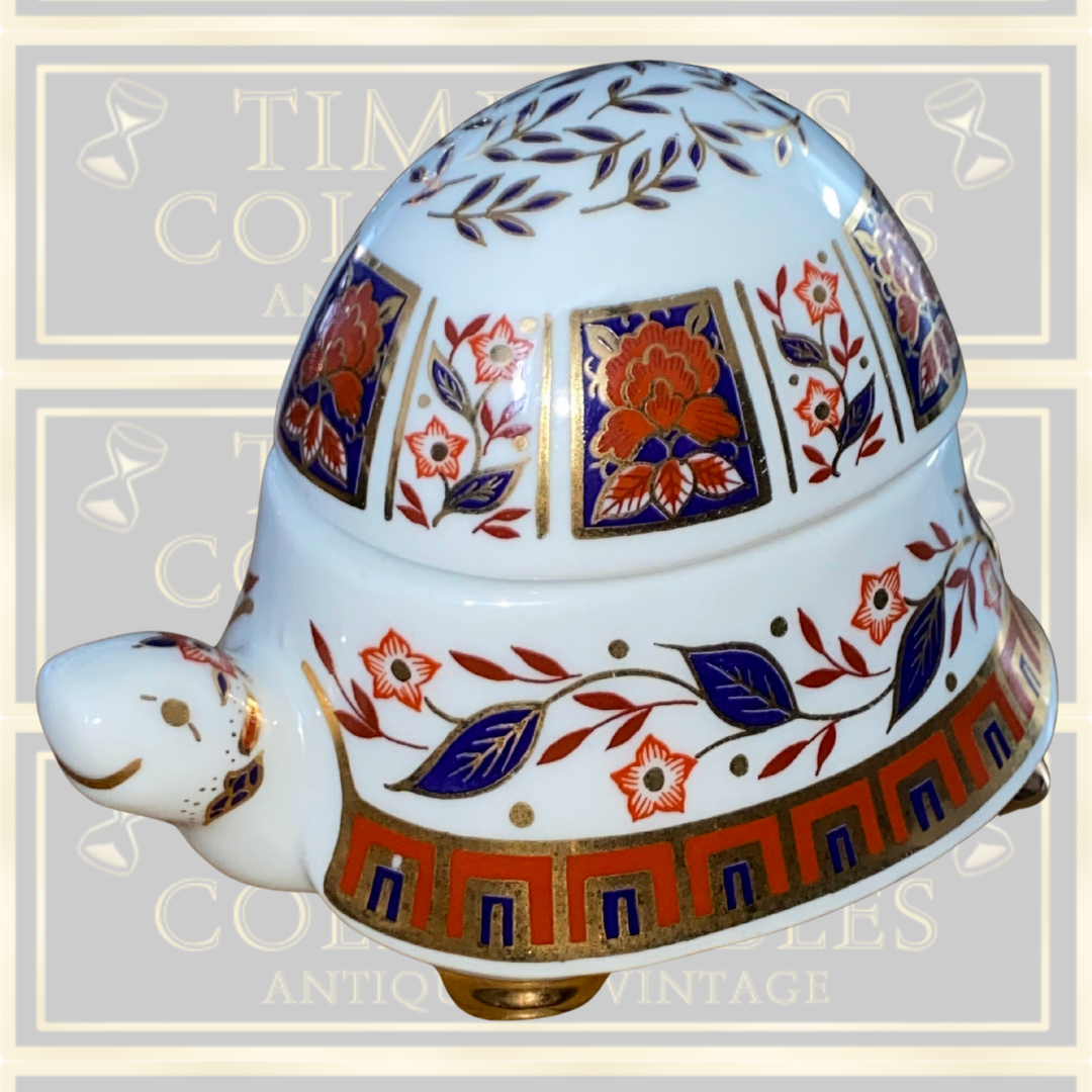 Imari Tall Shelled Tortoise Two Piece Ceramic Porcelain Trinket Dish