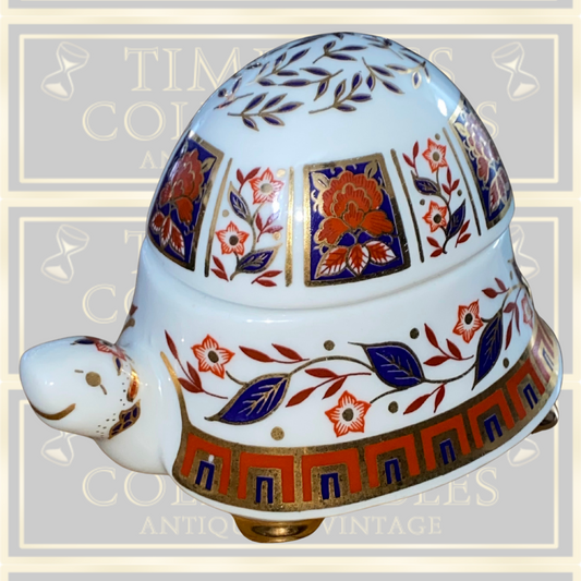 Imari Tall Shelled Tortoise Two Piece Ceramic Porcelain Trinket Dish