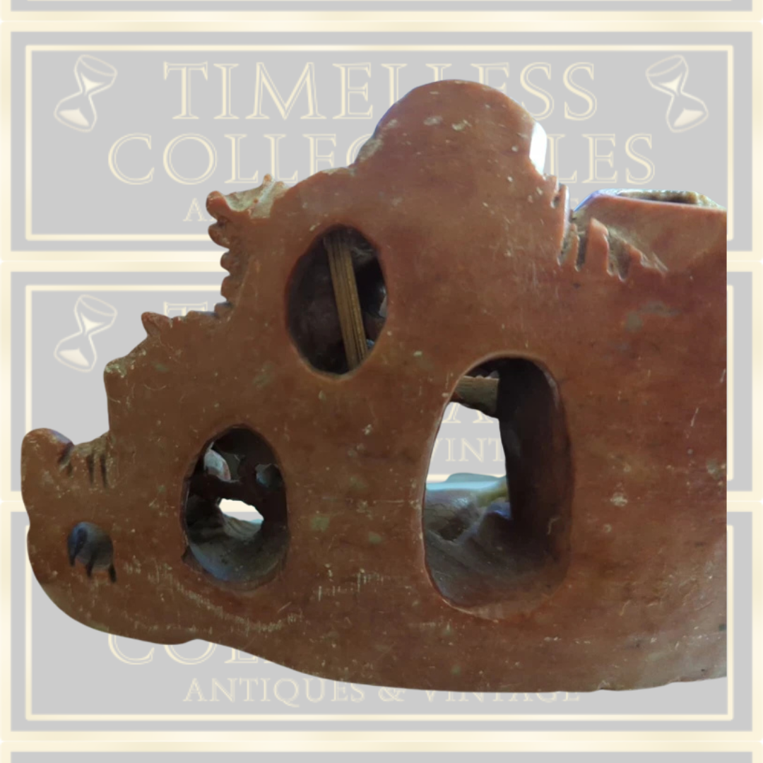 Antique Signed Chinese Soapstone Carving