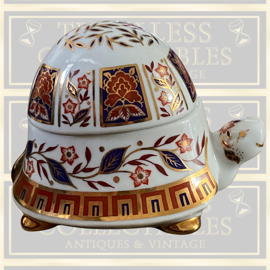 Imari Tall Shelled Tortoise Two Piece Ceramic Porcelain Trinket Dish