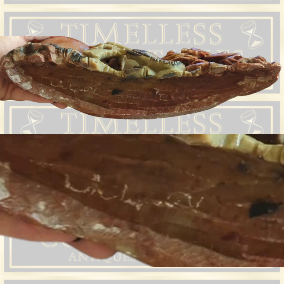 Antique Signed Chinese Soapstone Carving