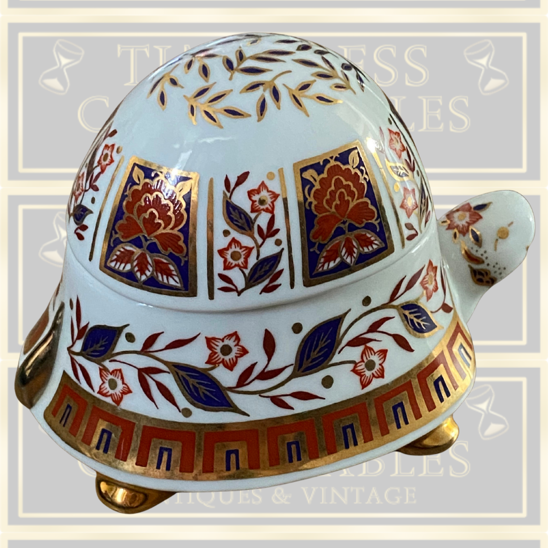 Imari Tall Shelled Tortoise Two Piece Ceramic Porcelain Trinket Dish