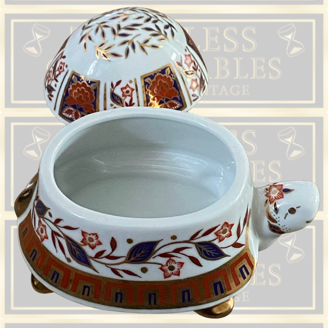 Imari Tall Shelled Tortoise Two Piece Ceramic Porcelain Trinket Dish