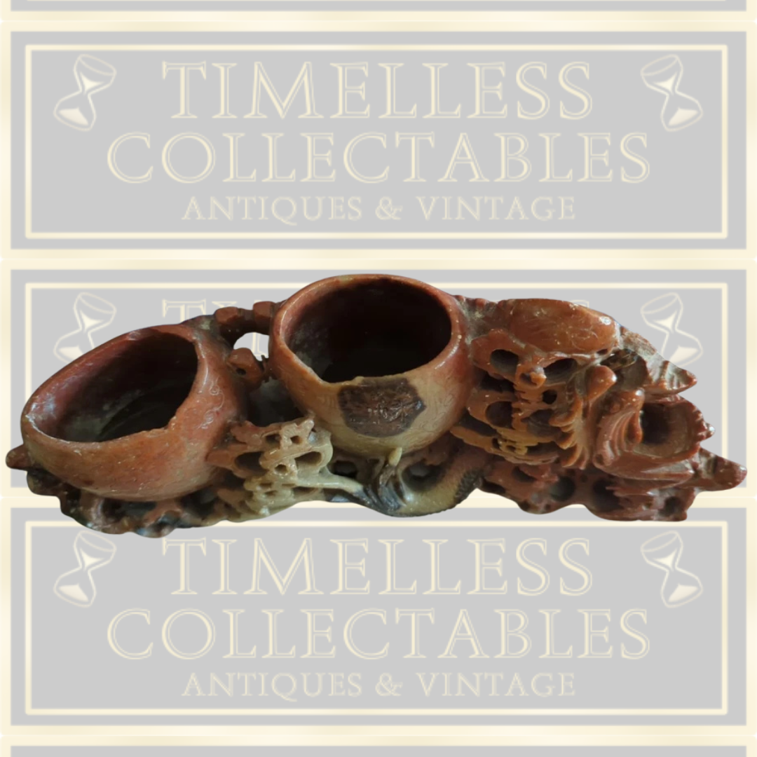 Antique Signed Chinese Soapstone Carving