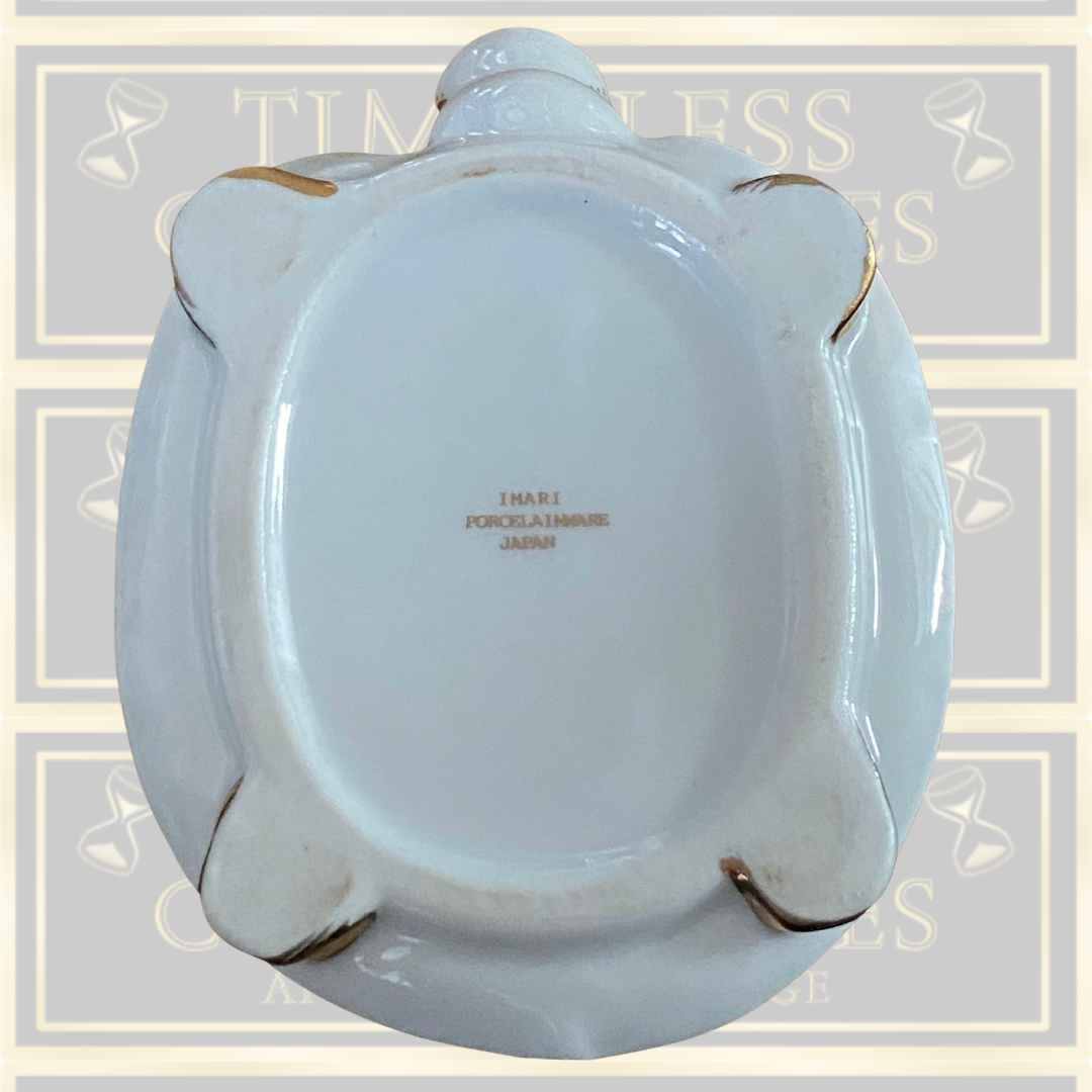 Imari Tall Shelled Tortoise Two Piece Ceramic Porcelain Trinket Dish