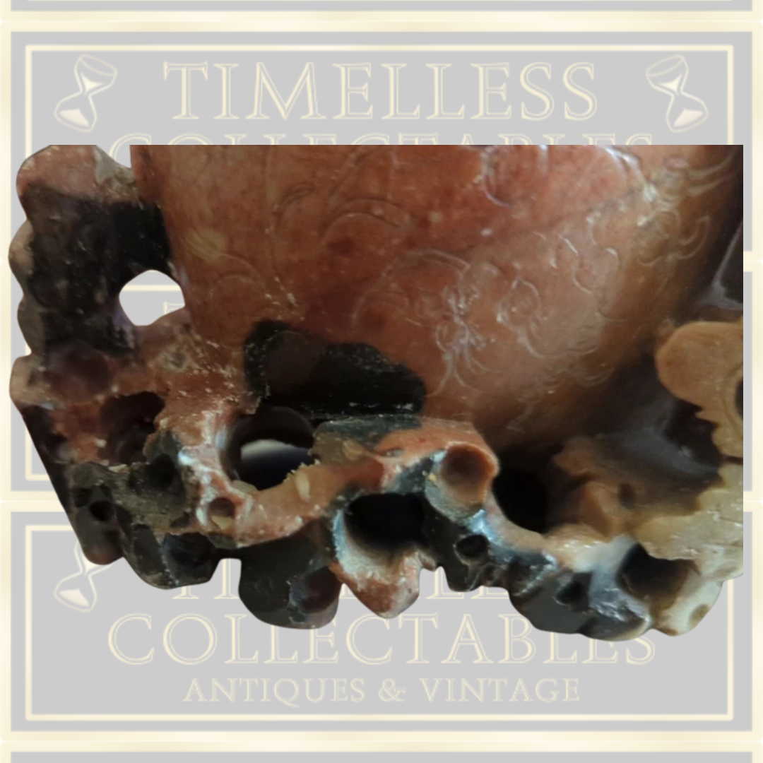 Antique Signed Chinese Soapstone Carving