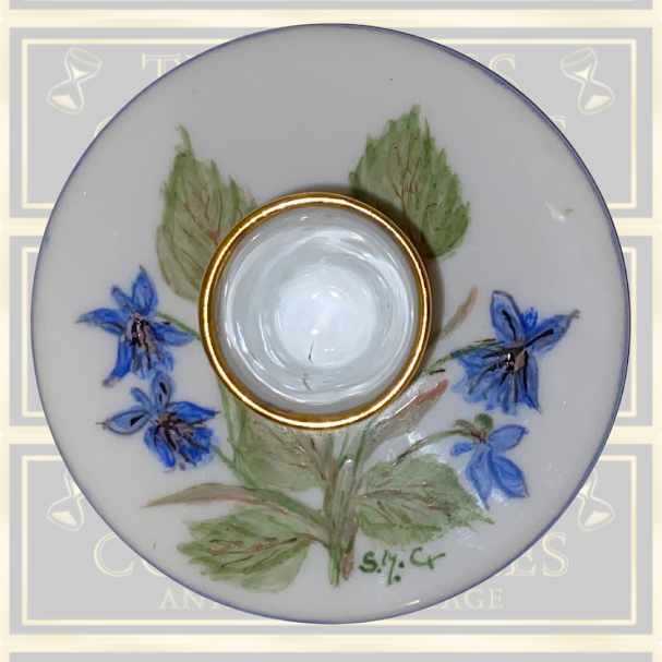 Vintage Pair Hand Painted Signed Swedish Candle Holders