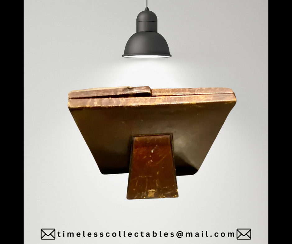 Antique Edwardian c1900 Fine Painted Miniature in Folding Leather Case Frame