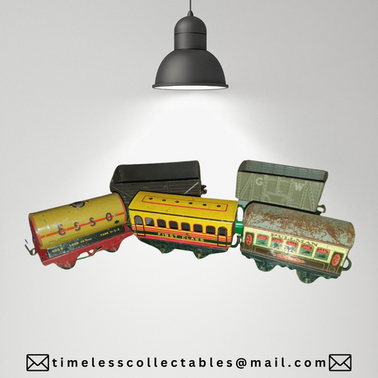 Vintage Tinplate O Gauge Wagons, Carriages, Esso Tanker