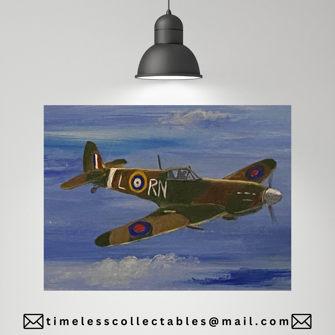 Fantastic WW2 Military Aviation Art Painting HURRICANE/SPITFIRE