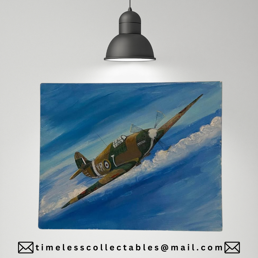 Fantastic WW2 Military Aviation Art Painting HURRICANE/SPITFIRE