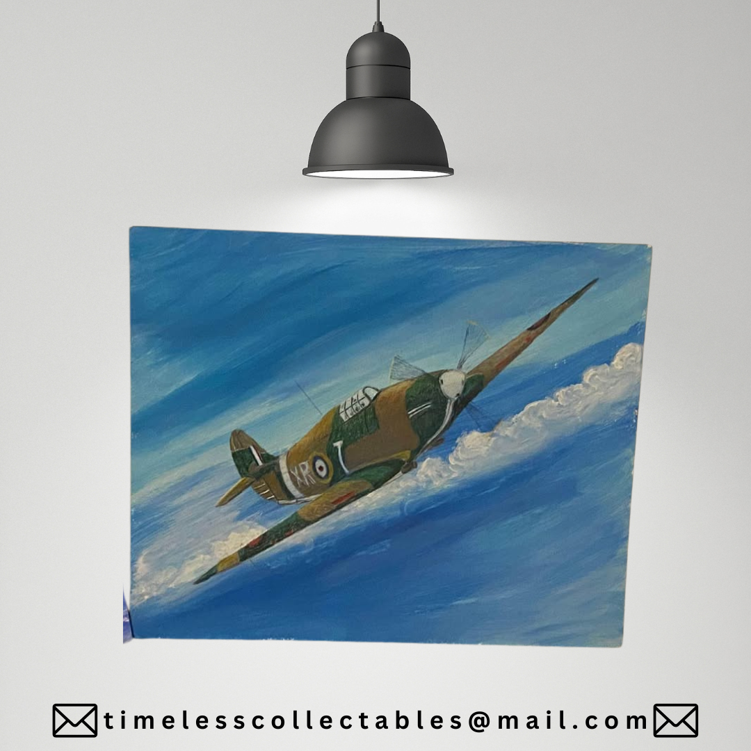 Fantastic WW2 Military Aviation Art Painting HURRICANE/SPITFIRE