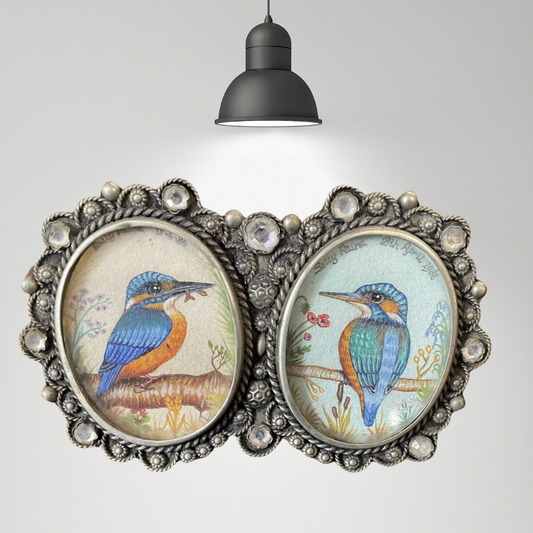 Vintage Sally Paine Hand-Drawn Kingfishers