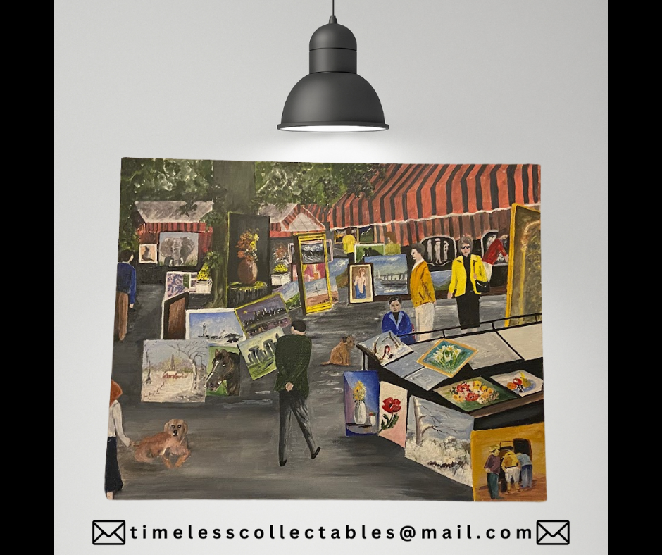 Unframed Beautiful Painted Art Market Scene