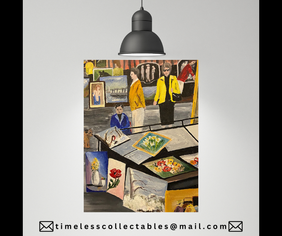 Unframed Beautiful Painted Art Market Scene