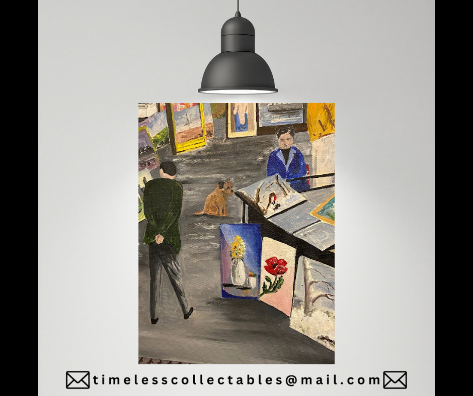 Unframed Beautiful Painted Art Market Scene