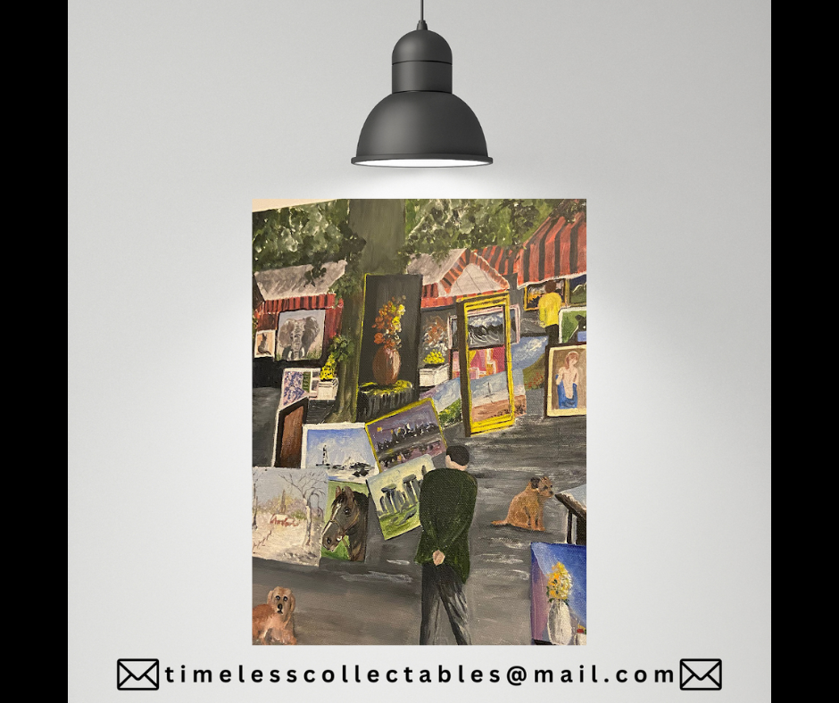 Unframed Beautiful Painted Art Market Scene