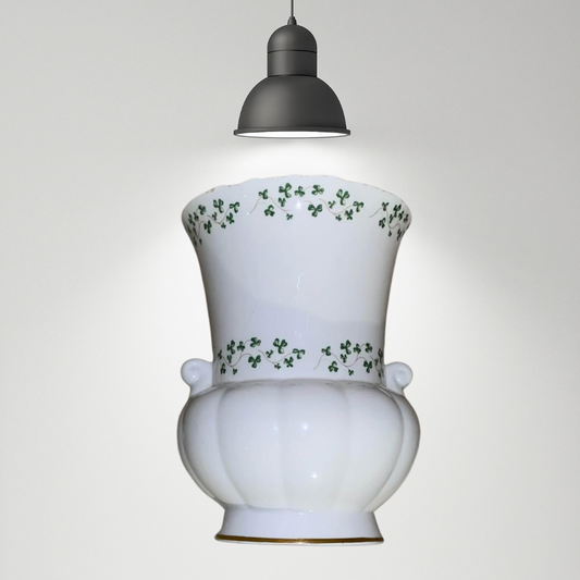 Vintage Irish Royal Tara Shamrock Vase Bone China