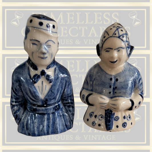 Vintage Delft Blue Salt & Pepper Shakers