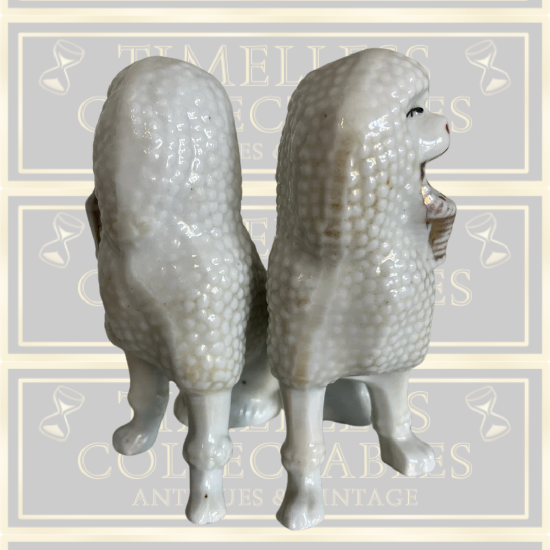 Pair Of Antique Poodle Figurines