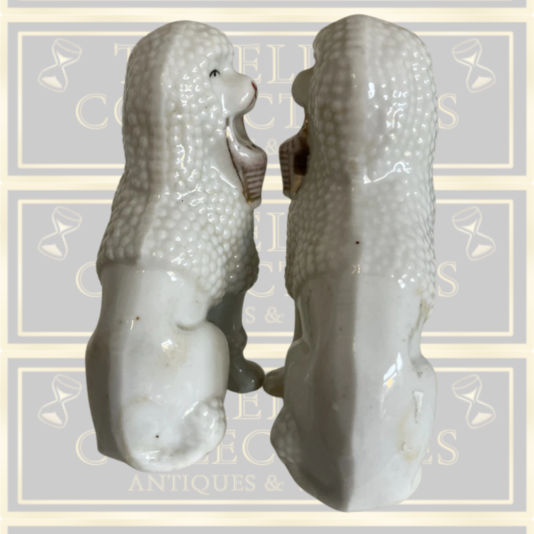 Pair Of Antique Poodle Figurines
