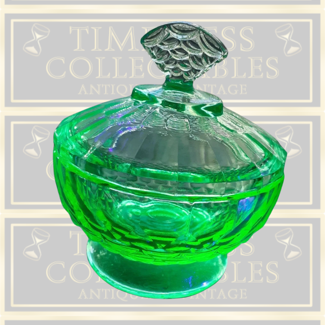 Fantastic Uranium Dressing Table Pot With Lid