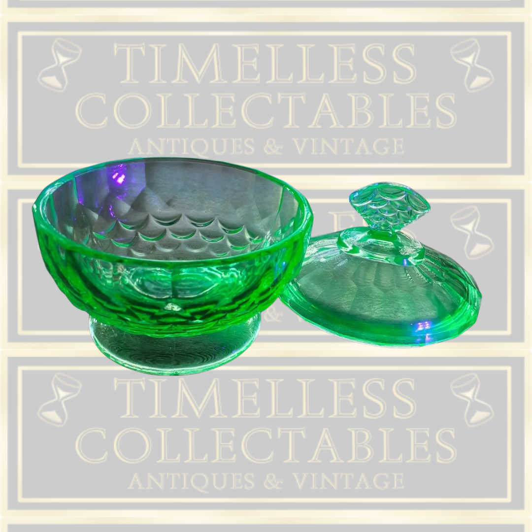 Fantastic Uranium Dressing Table Pot With Lid