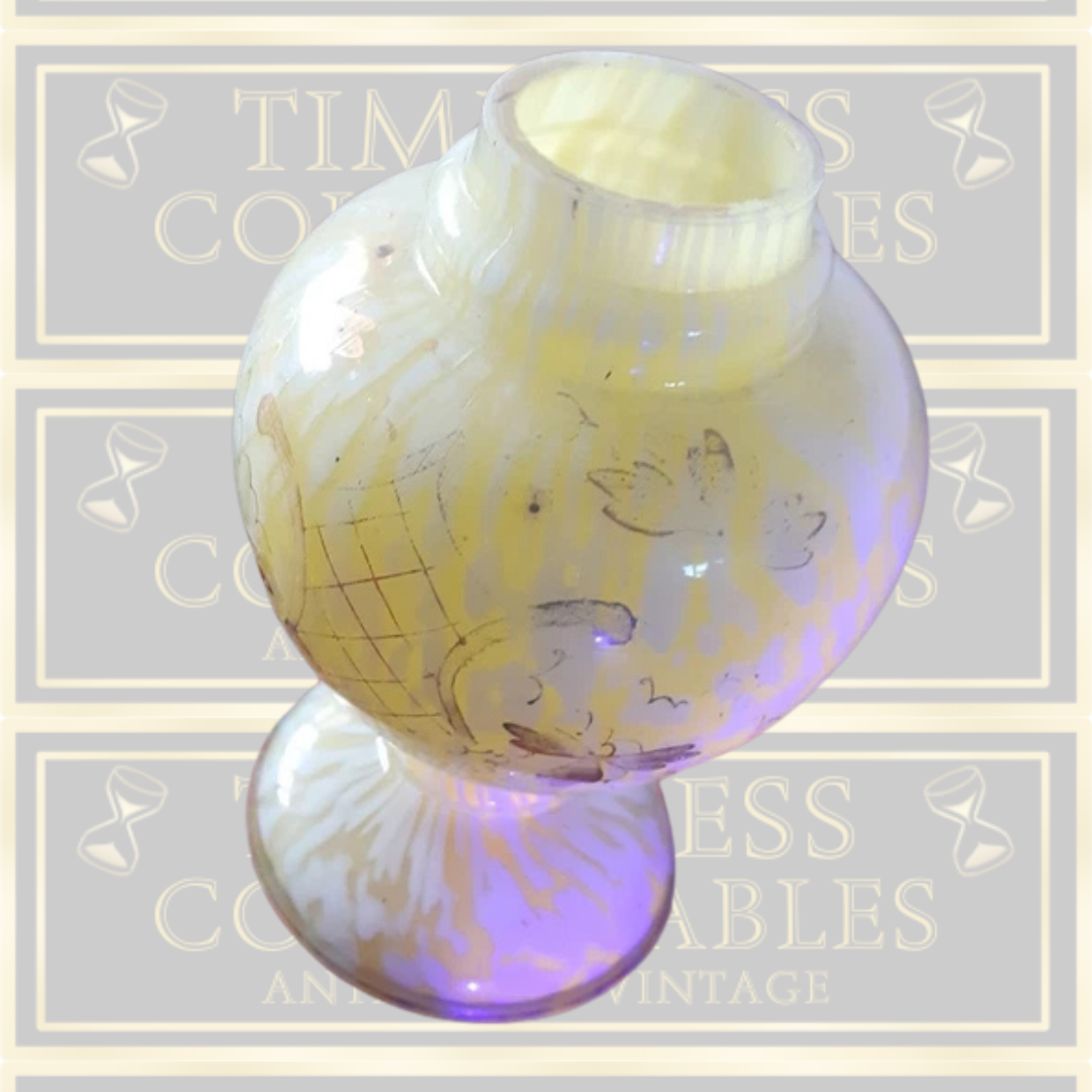 Antique Yellow Opaline Glass Vase