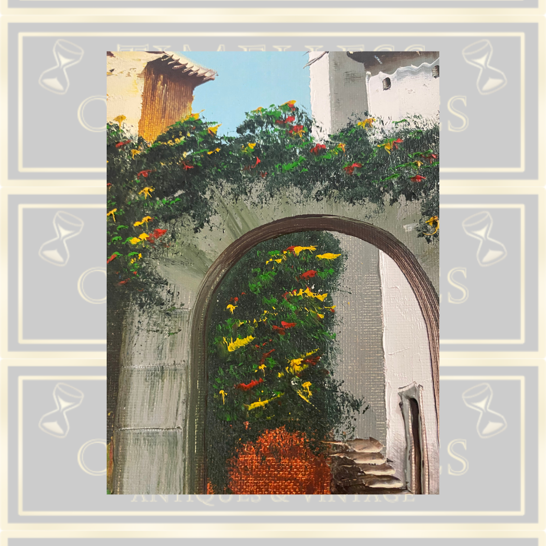 Beautiful Vintage Italian Town Signed Painting