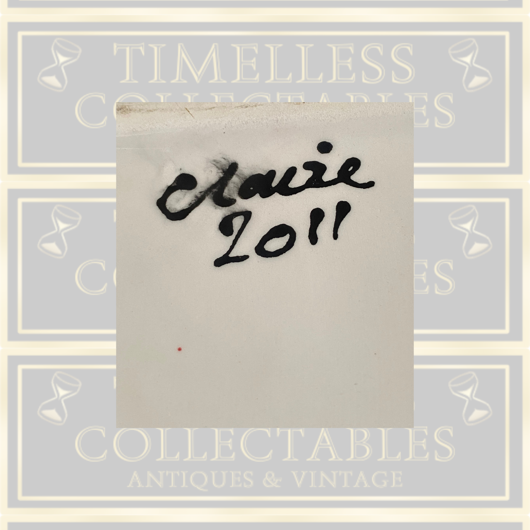 Signed Studio Pottery Butterfly Vase