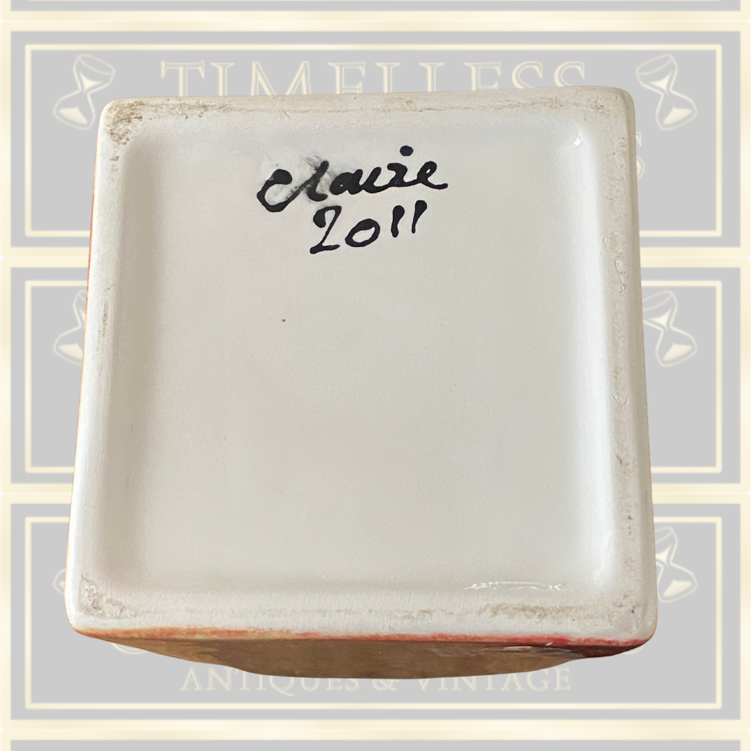 Signed Studio Pottery Butterfly Vase