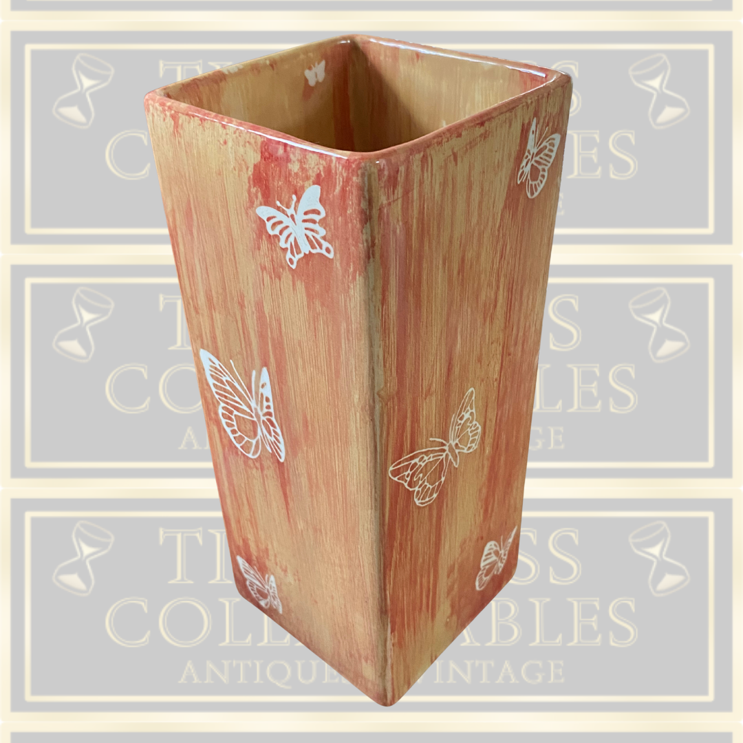 Signed Studio Pottery Butterfly Vase