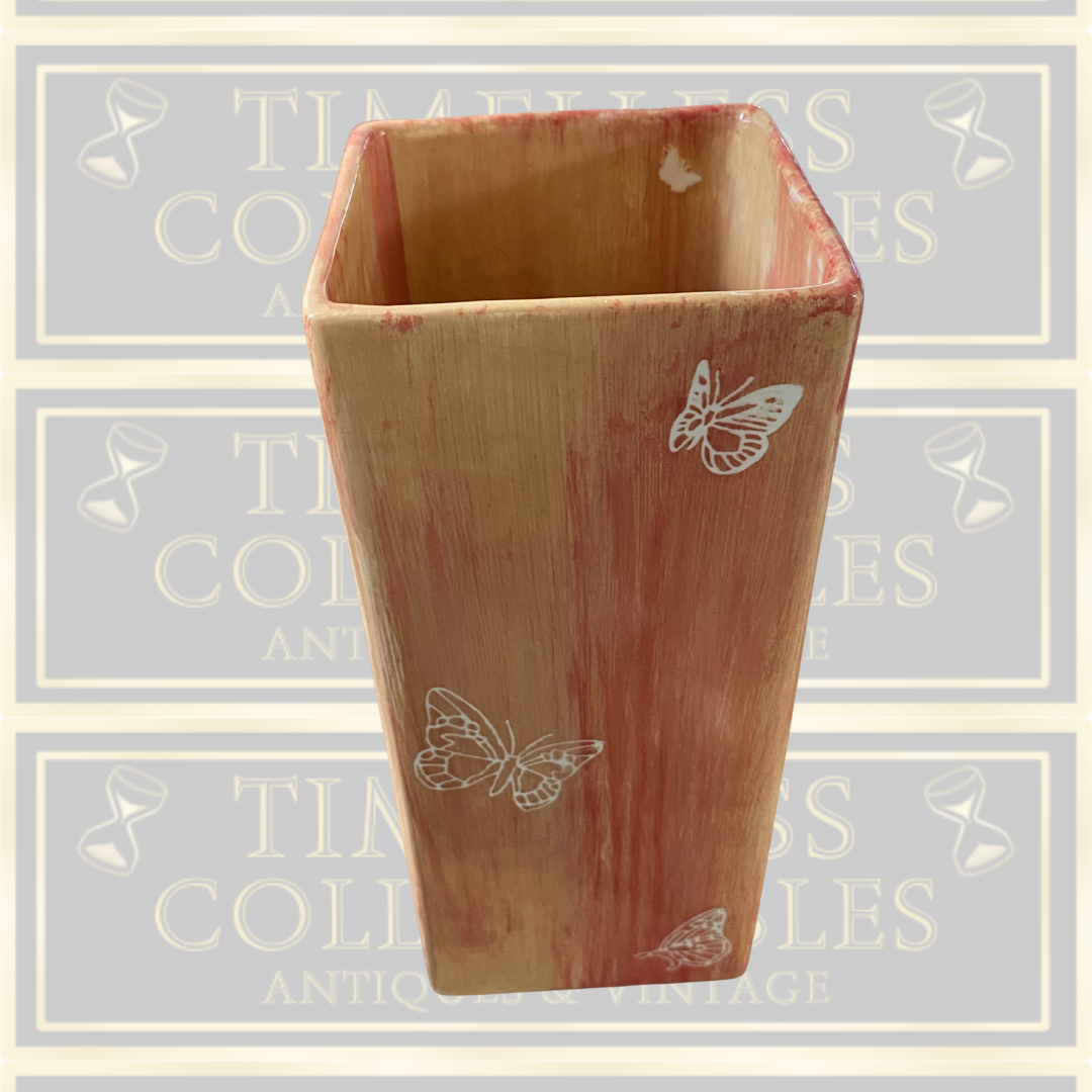 Signed Studio Pottery Butterfly Vase