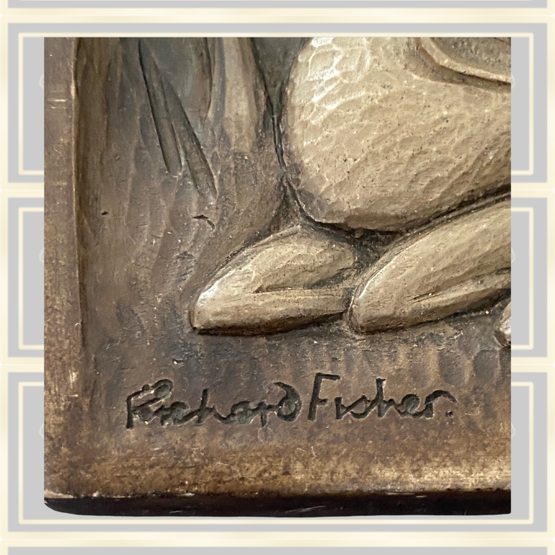 Vintage Richard Fisher Doe And Fawn Deer Chalk Ware