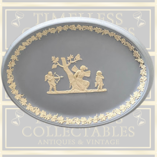Vintage Wedgwood Blue Jasperware Hanging Plate