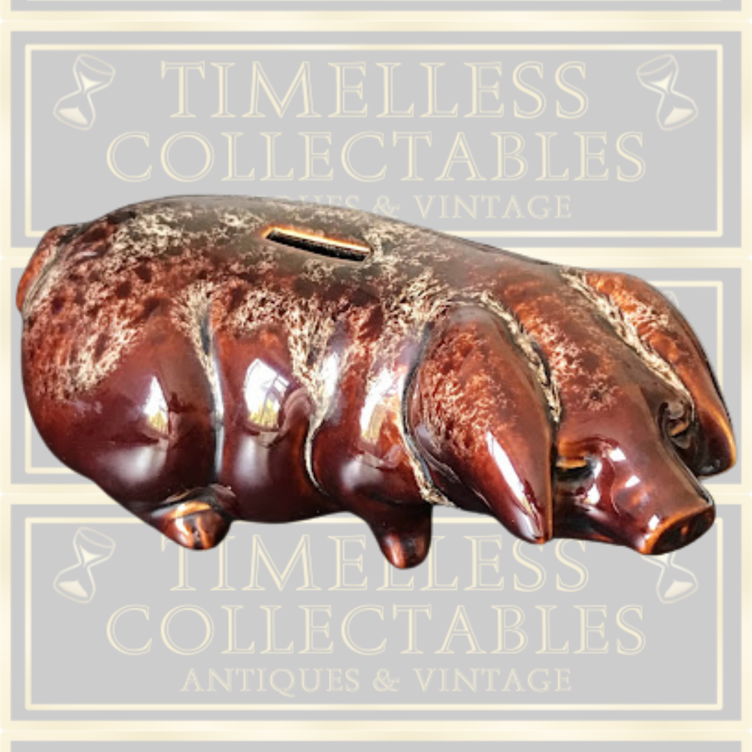 Large Vintage Kernewek Pottery Cornwall Piggy Bank