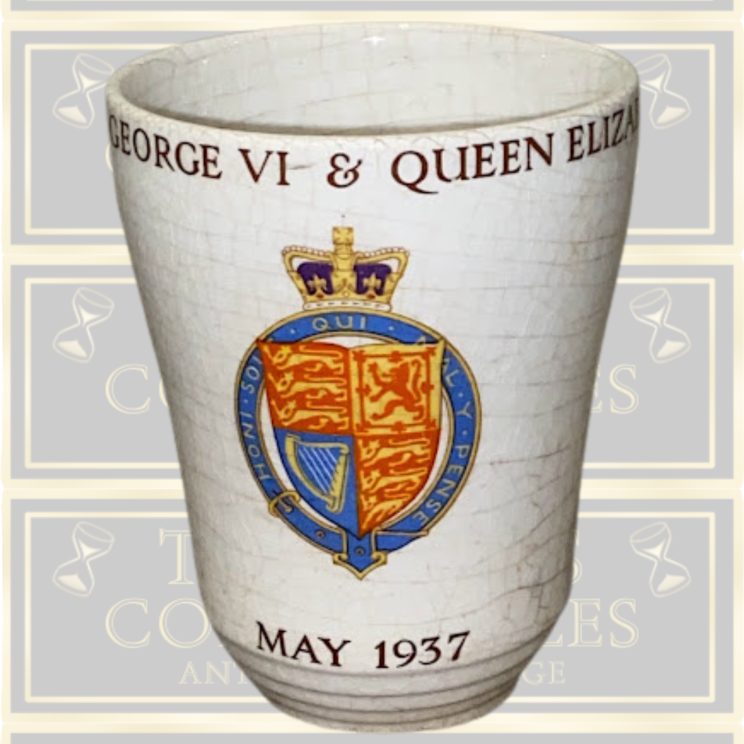 King George VI Queen Elizabeth May 1937 Cup Royal Crest Crown Ceramic Mug