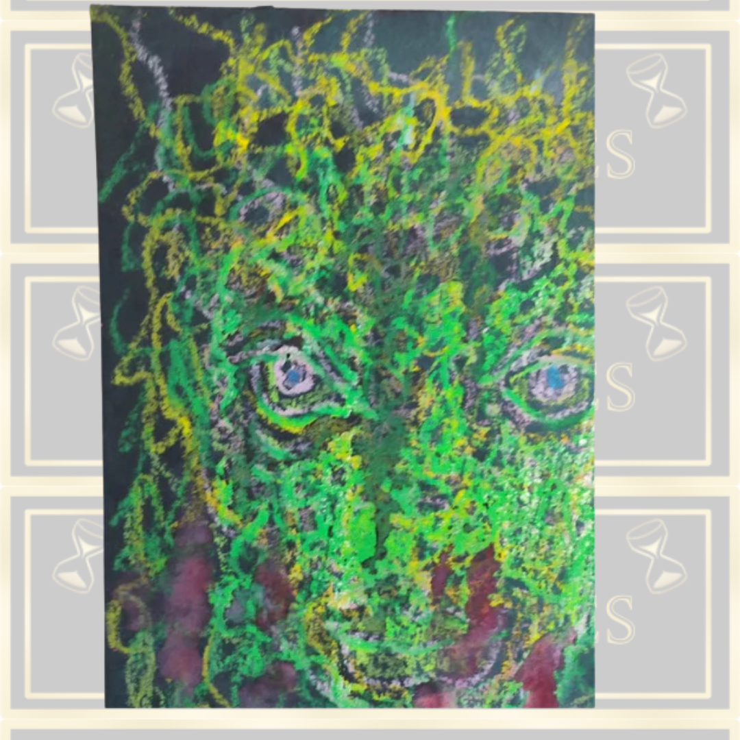 Vintage Bold Bright Gothic Green Man