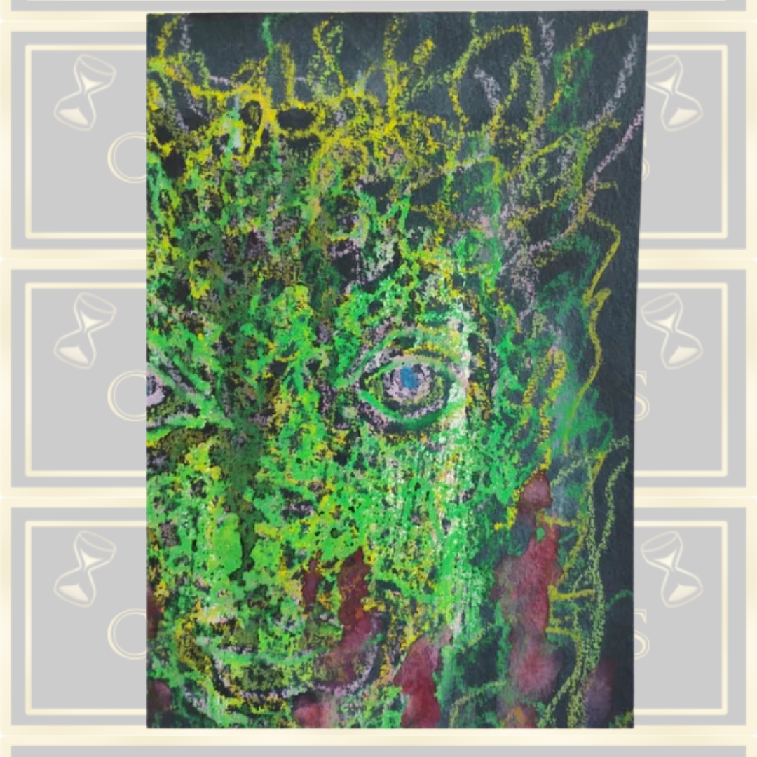 Vintage Bold Bright Gothic Green Man