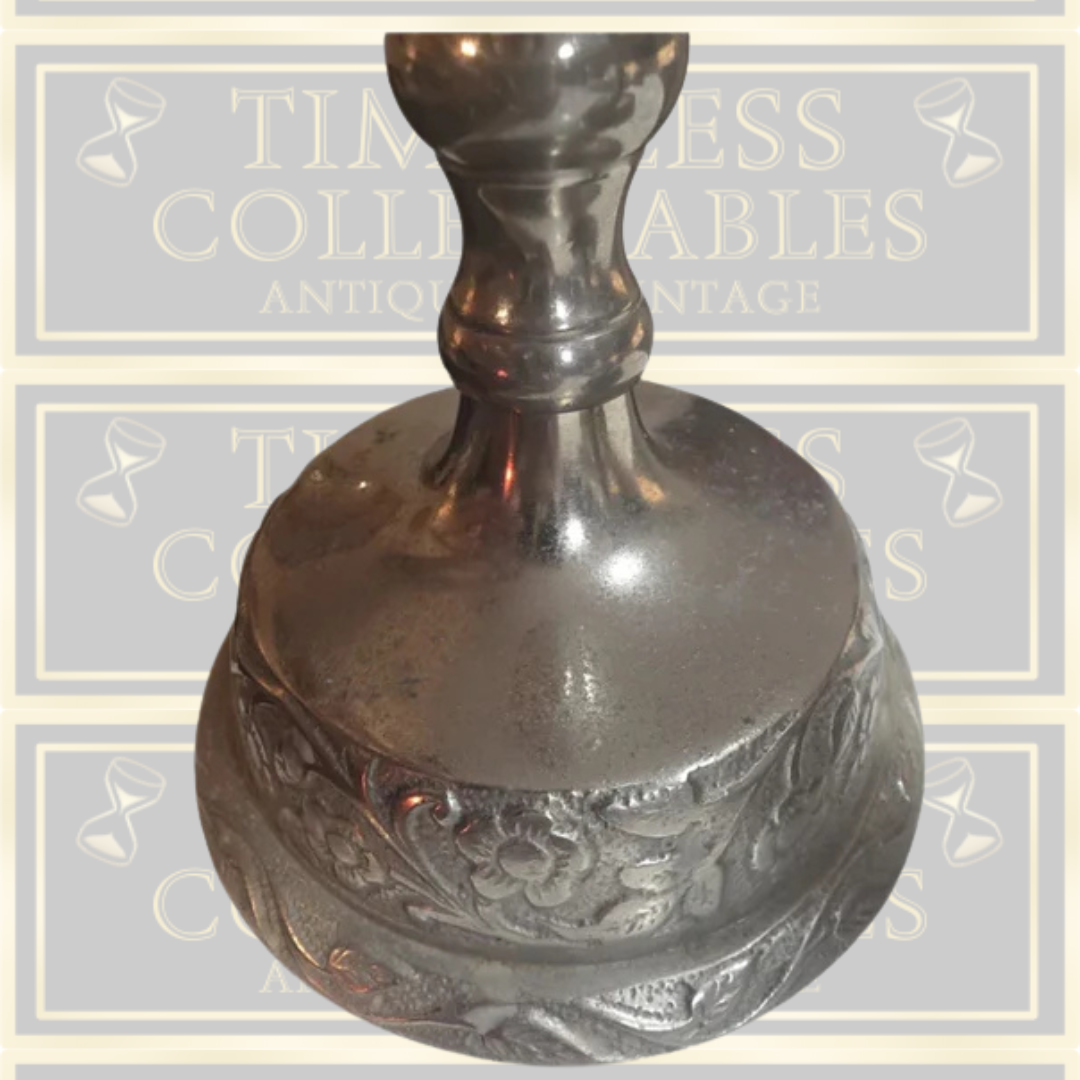 Antique Indian Silver Metal Candle Holders