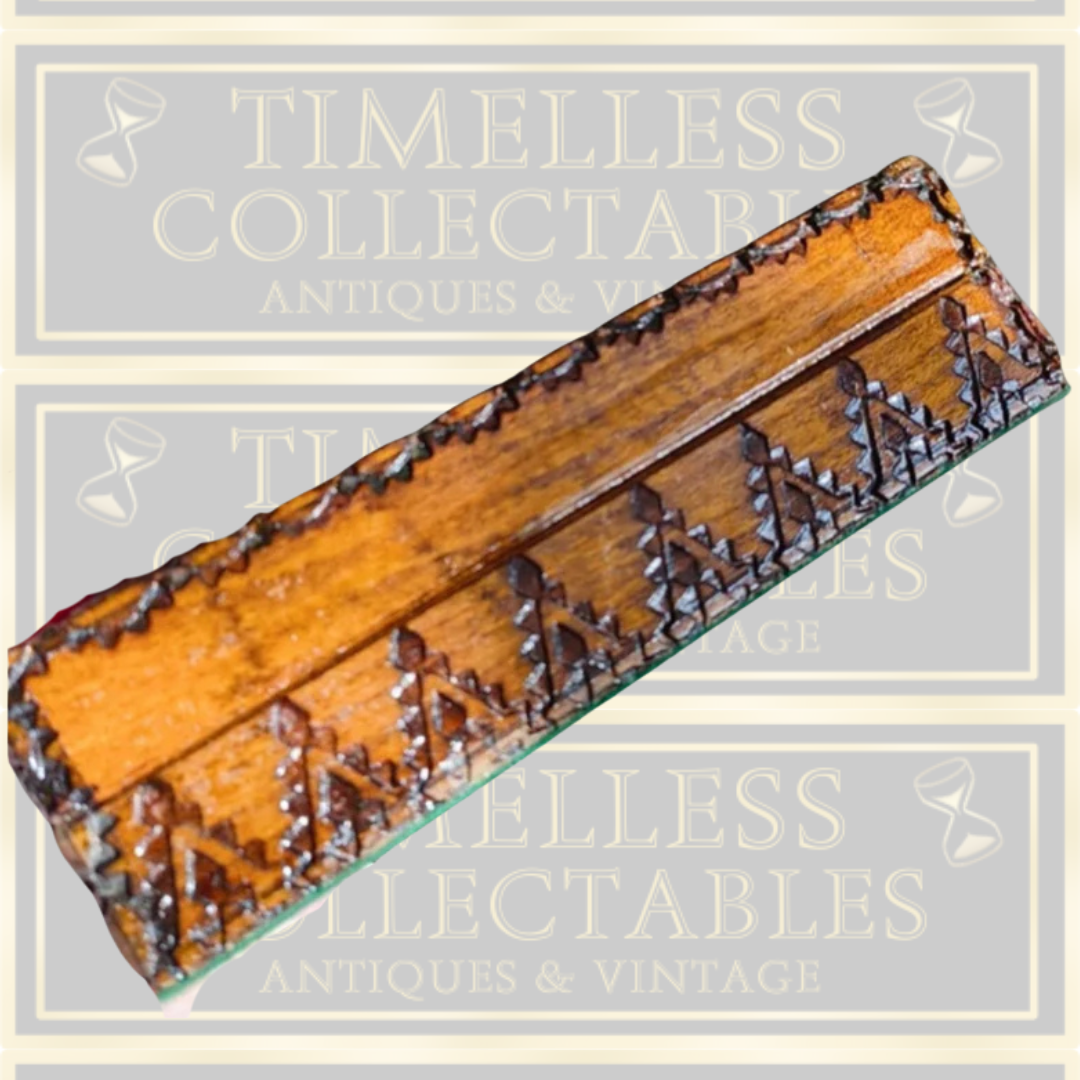 Vintage French Hand Painted Hand Carved Wooden Box