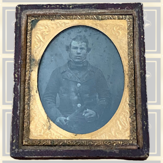 Antique Civil War Era Ambrotype Photograph – Union Soldier