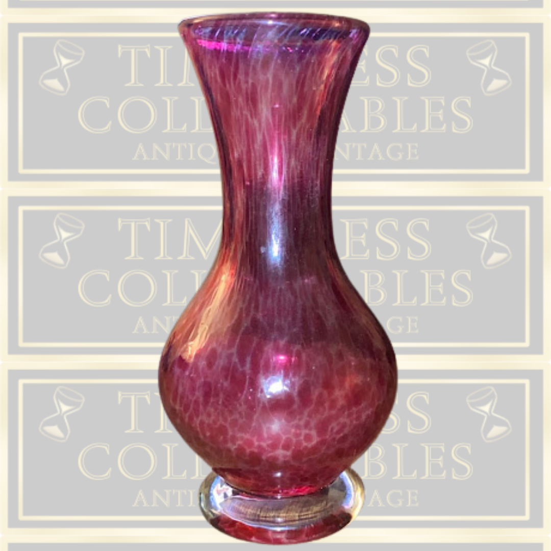 Vintage Cranberry Art Glass Bud Vase