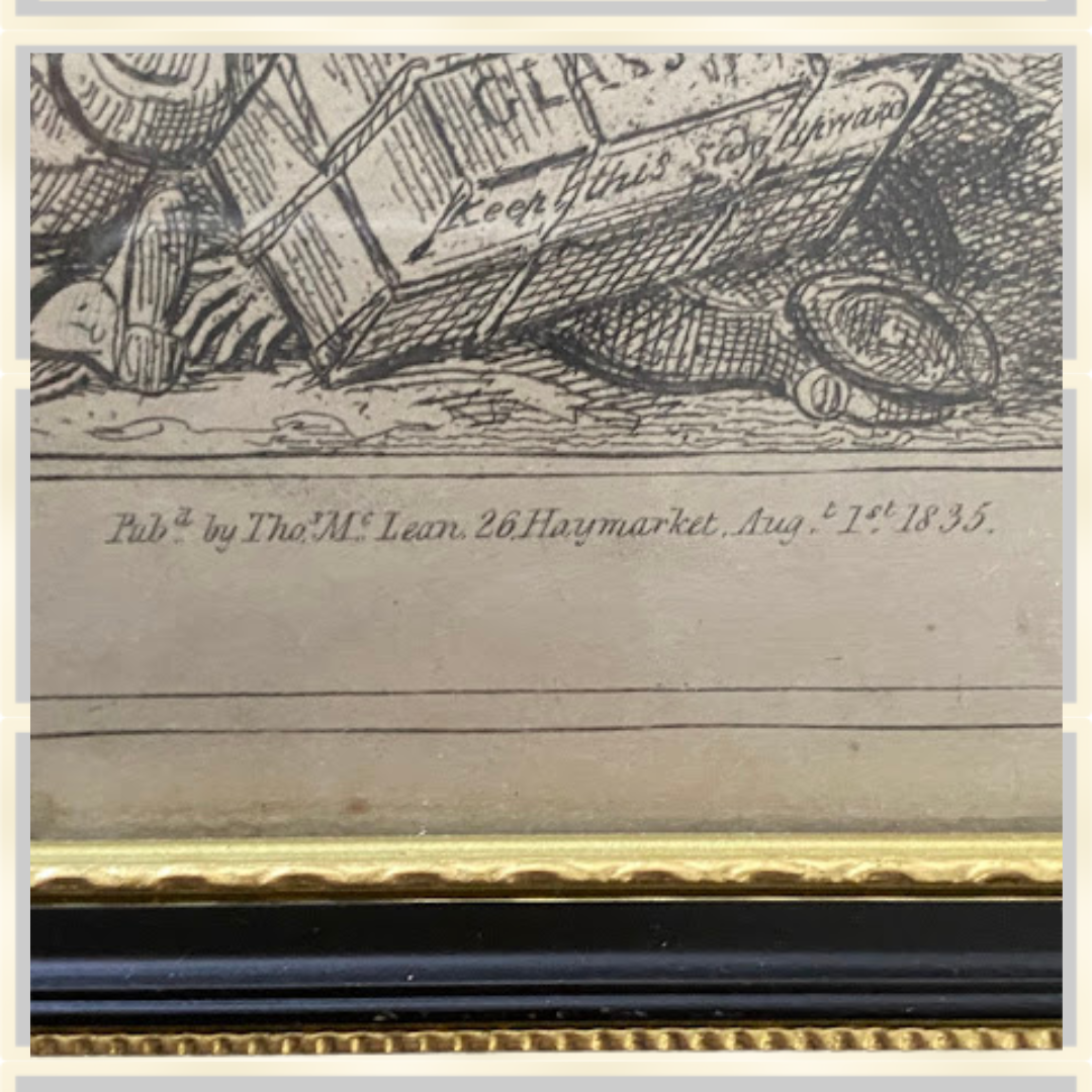 Raining Cats, Dogs, & Pitchforks! Satirical Engraving