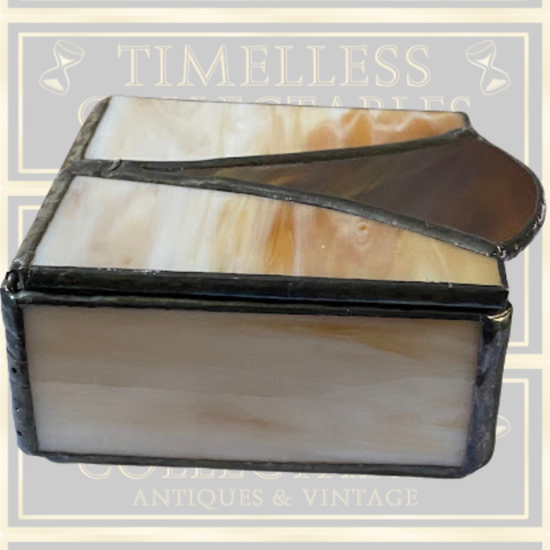 Vintage Slag Glass Trinket Box