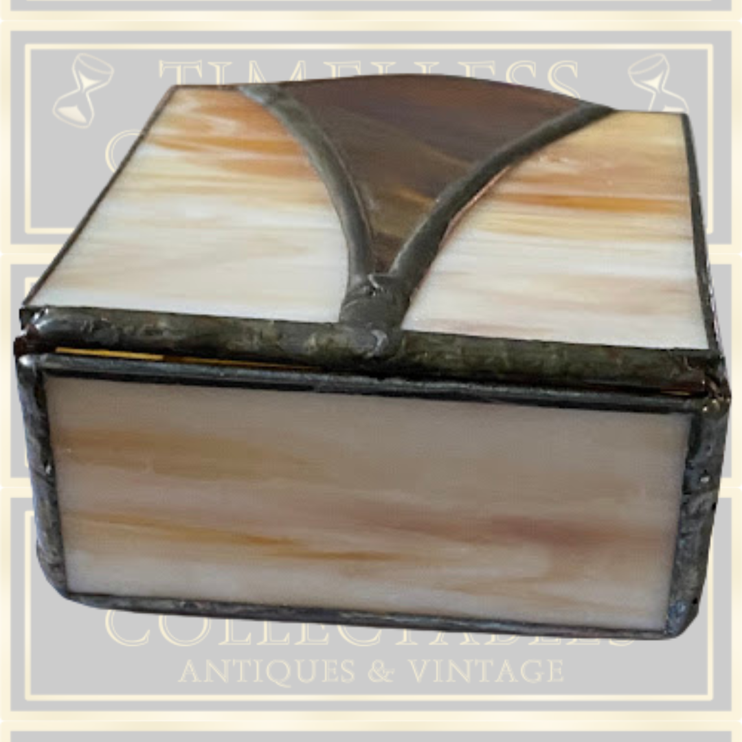Vintage Slag Glass Trinket Box