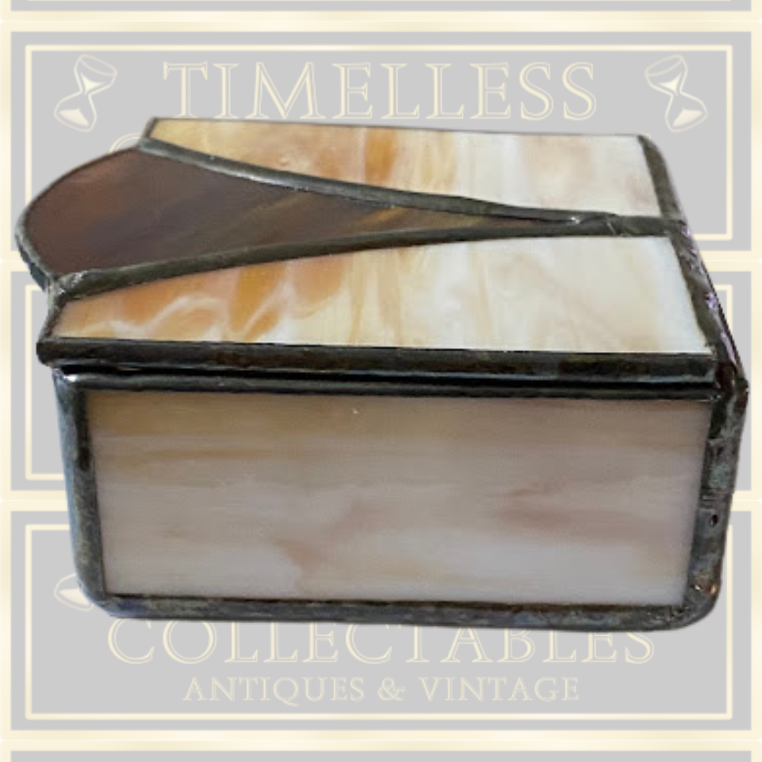 Vintage Slag Glass Trinket Box