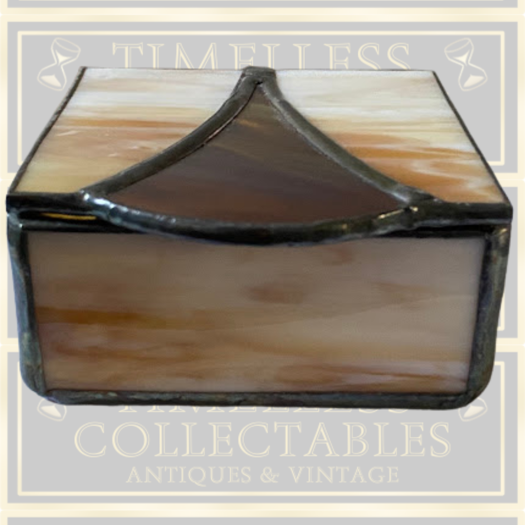 Vintage Slag Glass Trinket Box